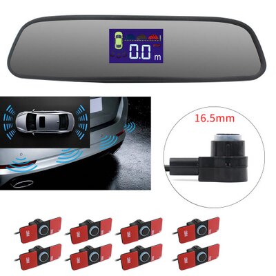 8pcs 16.5mm size front rear side parking sensor system with lcd display PZ314-8