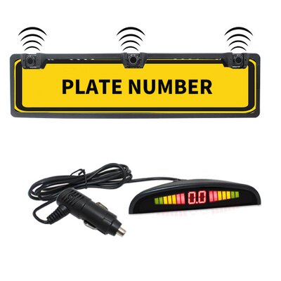Europe License Plate Led Wireless Parking Sensor Rear Blind Spot Detection System PZ300L-W