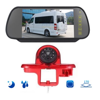 7'' Display Mirror Monitor 3rd Backup Reverse Camera System For Renault Trafic  Vauxhall Vivaro 2001-2014 Cargo Van PZ464+PZ707