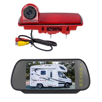 Car Rear View Mirror Monitor With 12V Reverse Camera System For 2014 Opel Vivaro  2014 Renault Trafic Van Motorhome PZ463+PZ707