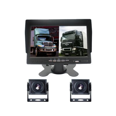 Ahd Truck Vehicle 7 Inch Monitor Recording Blackbox 1080P 2 Camera Rear View Backup Truck Camera System 4 Pin PZ612-2AHD