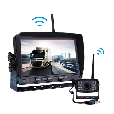 2.4Ghz Digital Wireless Signal FrontRear Side View Video Camera System With 7 Inch LCD Monitor PZ607-W-D