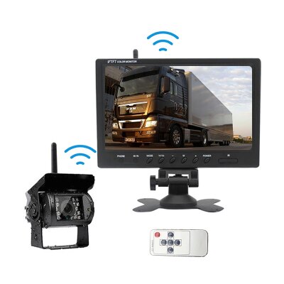 2.4Ghz Wireless 9 Inch Monitor With Front Rear View Side View Wireless Reverse Camera System PZ610-W